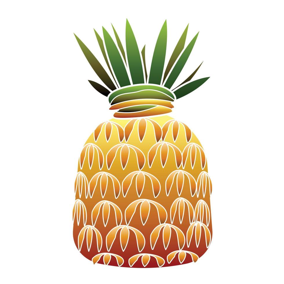 Pineapple fruit icon, cartoon style vector