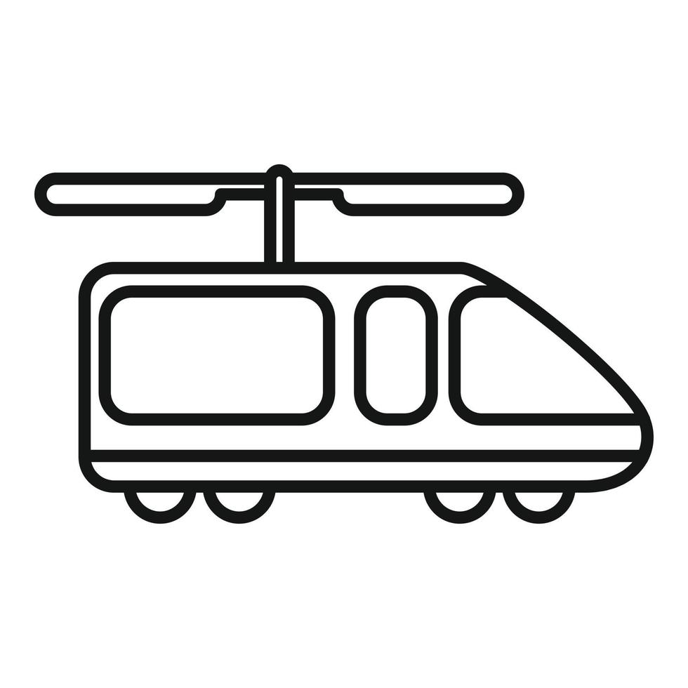 icono de taxi no tripulado de transporte, estilo de esquema vector