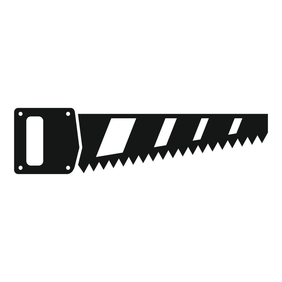 Hand saw icon, simple style vector