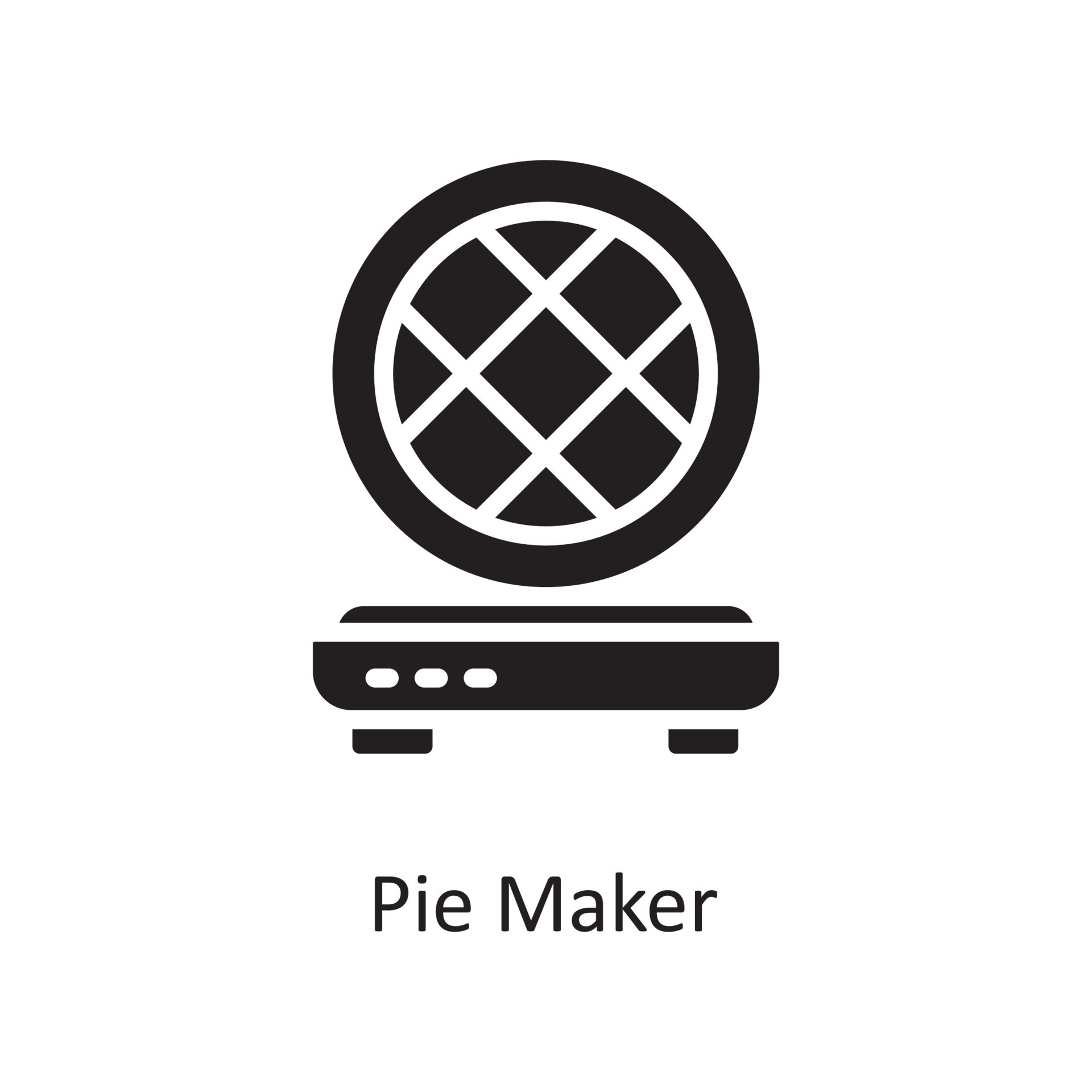 Pie Maker Vector Solid Icon Design illustration. Housekeeping Symbol on