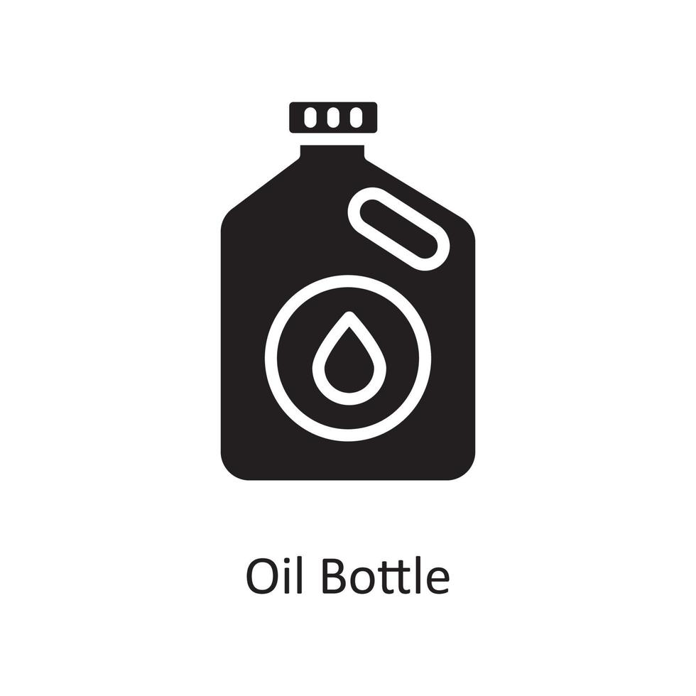 Oil Bottle Vector Solid Icon Design illustration. Housekeeping Symbol on White background EPS 10 File