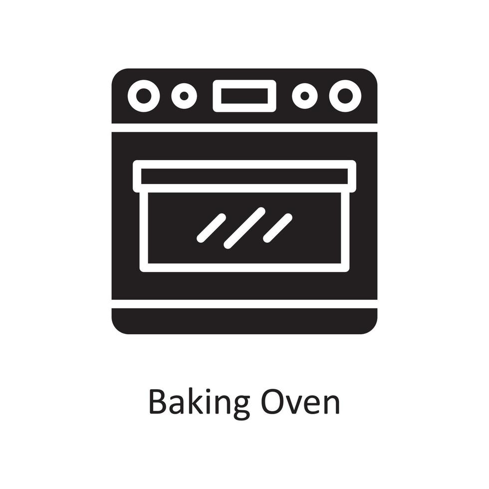 Baking Oven Vector Solid Icon Design illustration. Housekeeping Symbol on White background EPS 10 File