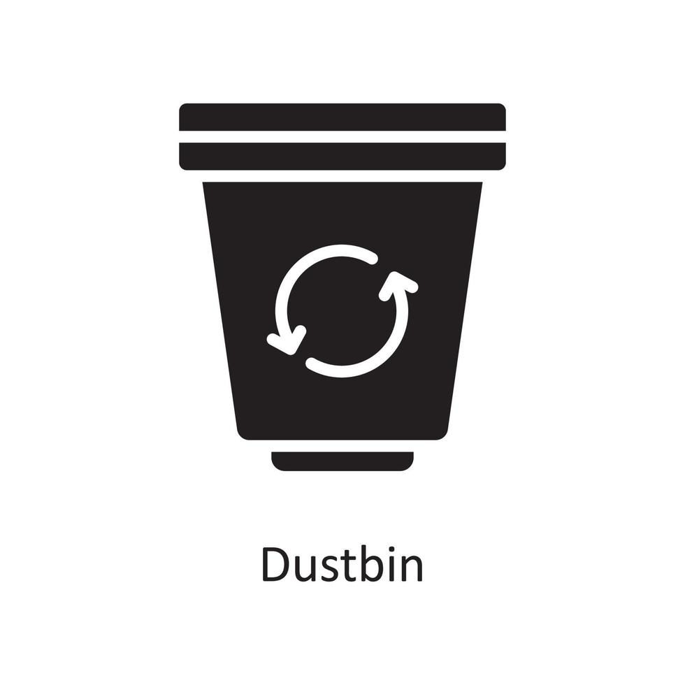 Dustbin Vector Solid Icon Design illustration. Housekeeping Symbol on White background EPS 10 File