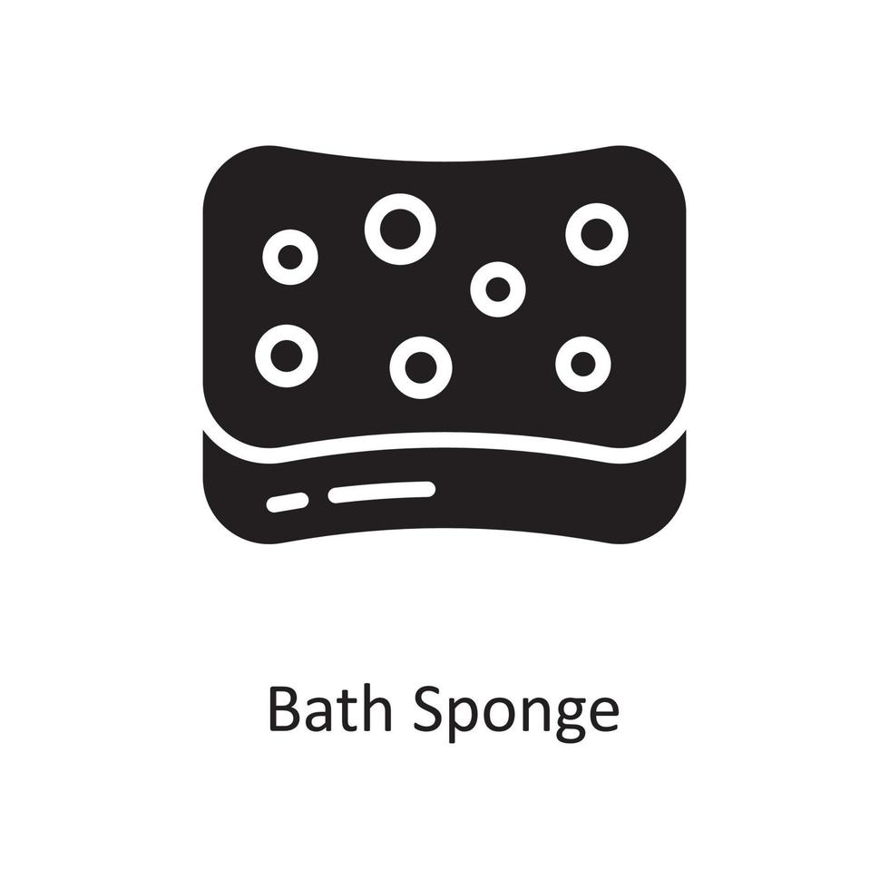 Bath Sponge Vector Solid Icon Design illustration. Housekeeping Symbol on White background EPS 10 File