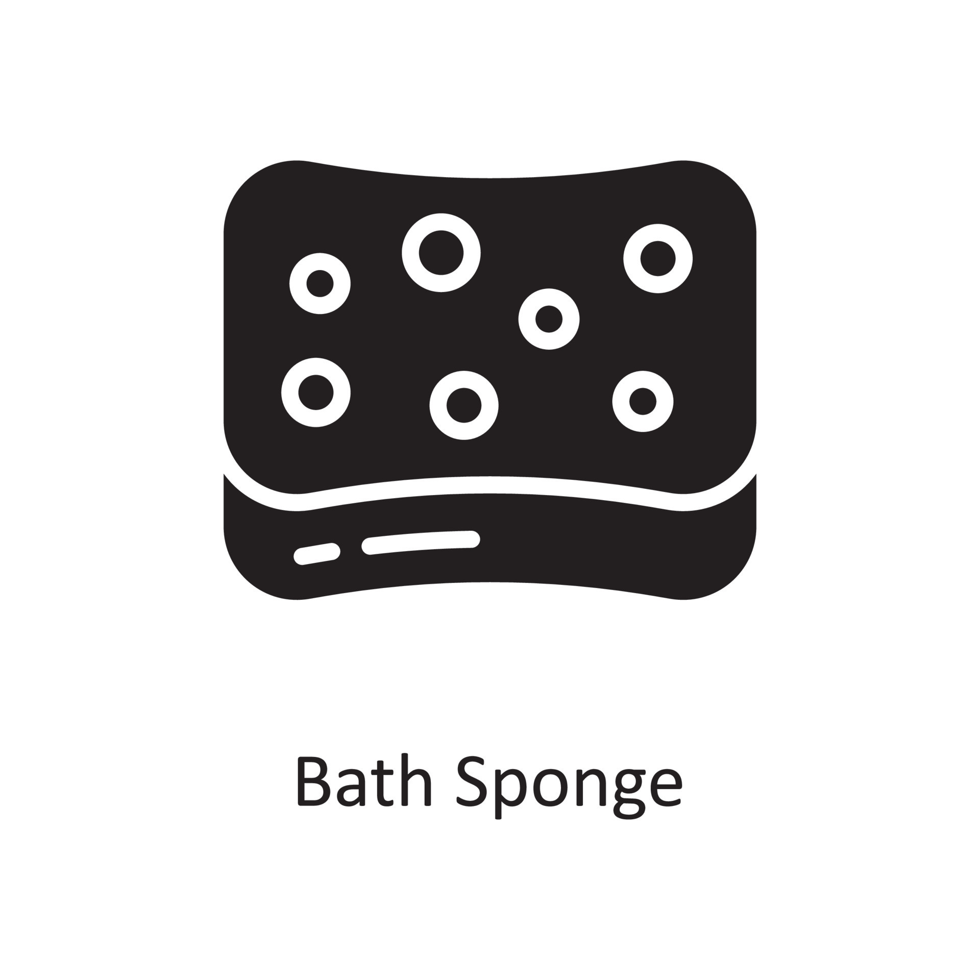 Bath Sponge Vector Solid Icon Design illustration. Housekeeping Symbol