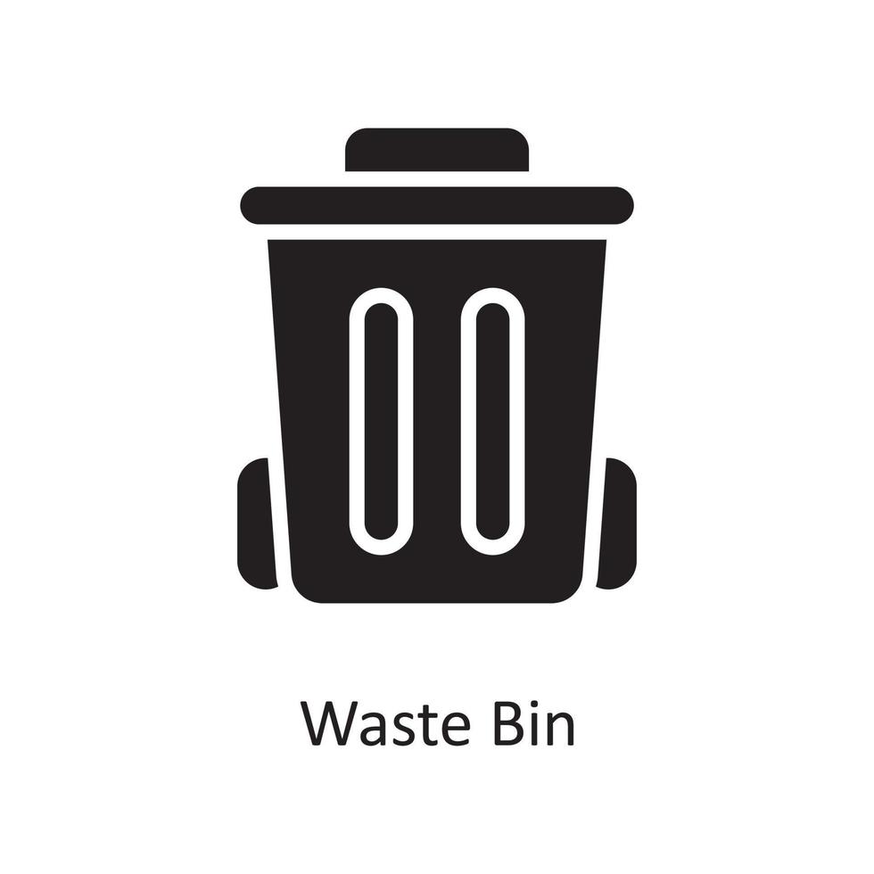 Waste Bin Vector Solid Icon Design illustration. Housekeeping Symbol on White background EPS 10 File