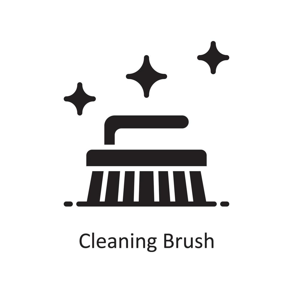 Cleaning Brush Vector Solid Icon Design illustration. Housekeeping Symbol on White background EPS 10 File