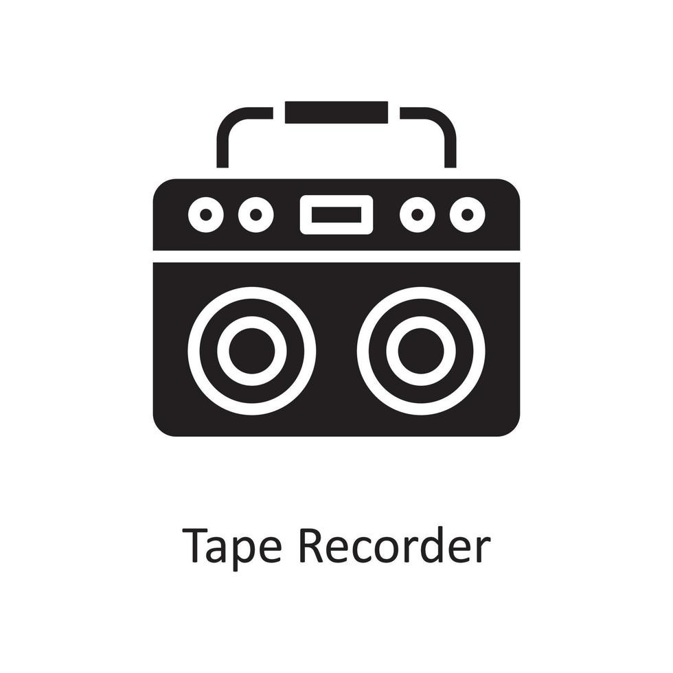 Tape Recorder Vector Solid Icon Design illustration. Housekeeping Symbol on White background EPS 10 File