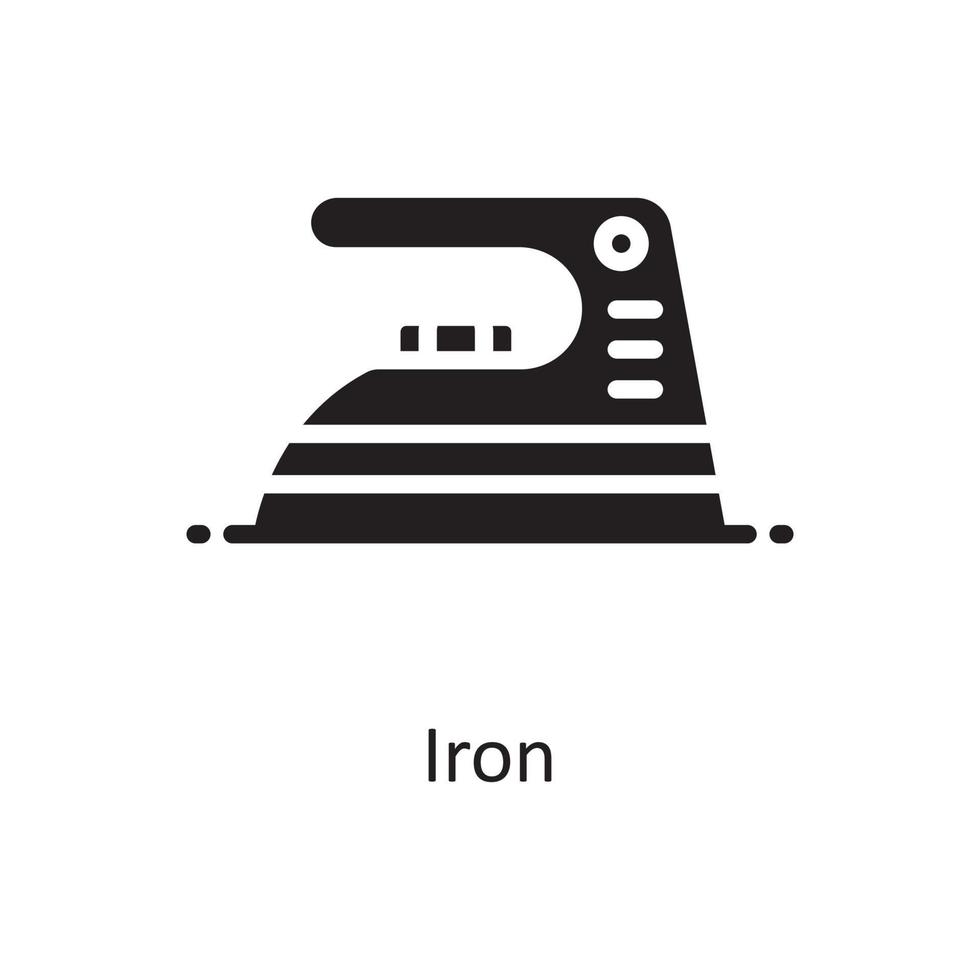 Iron Vector Solid Icon Design illustration. Housekeeping Symbol on White background EPS 10 File