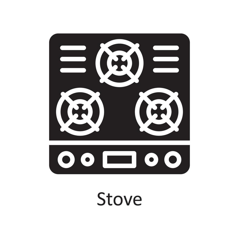 Stove Vector Solid Icon Design illustration. Housekeeping Symbol on White background EPS 10 File