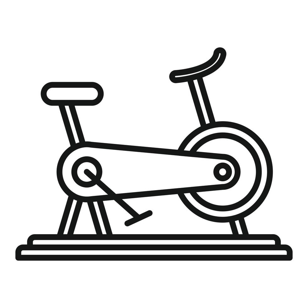 icono de bicicleta de ejercicio muscular, estilo de esquema vector