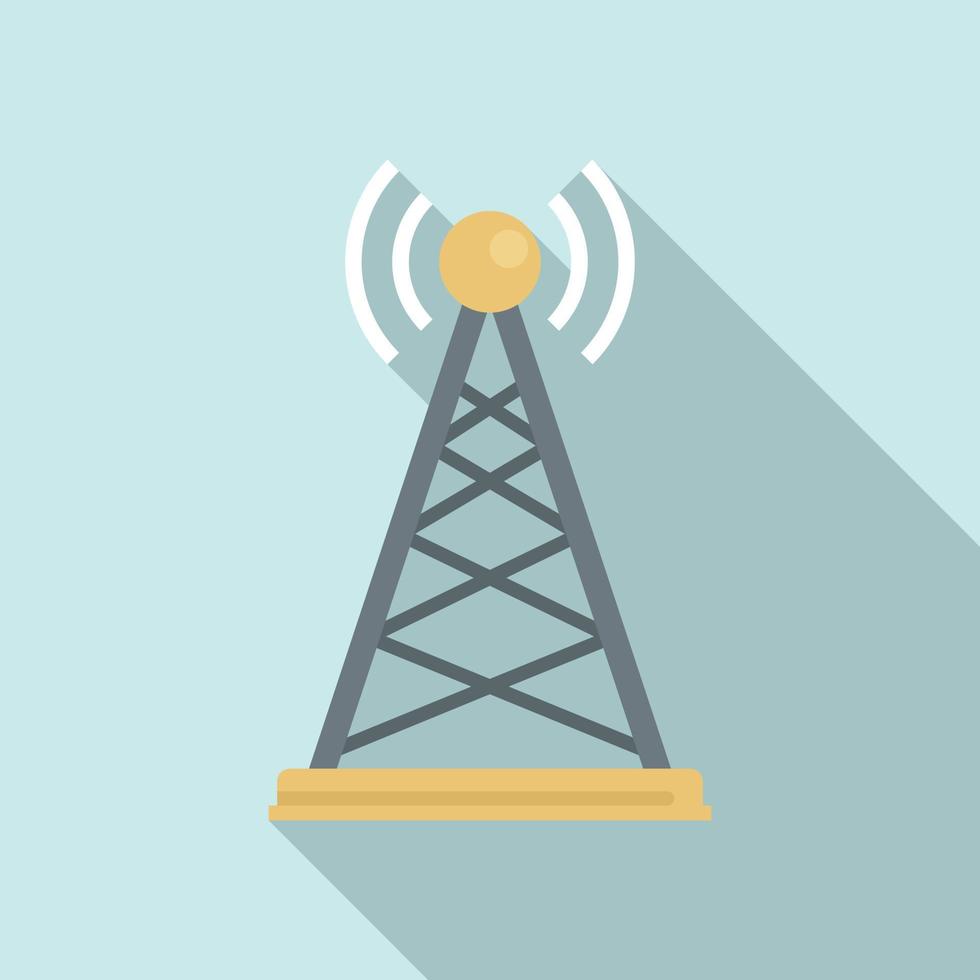 Podcast tower icon, flat style vector