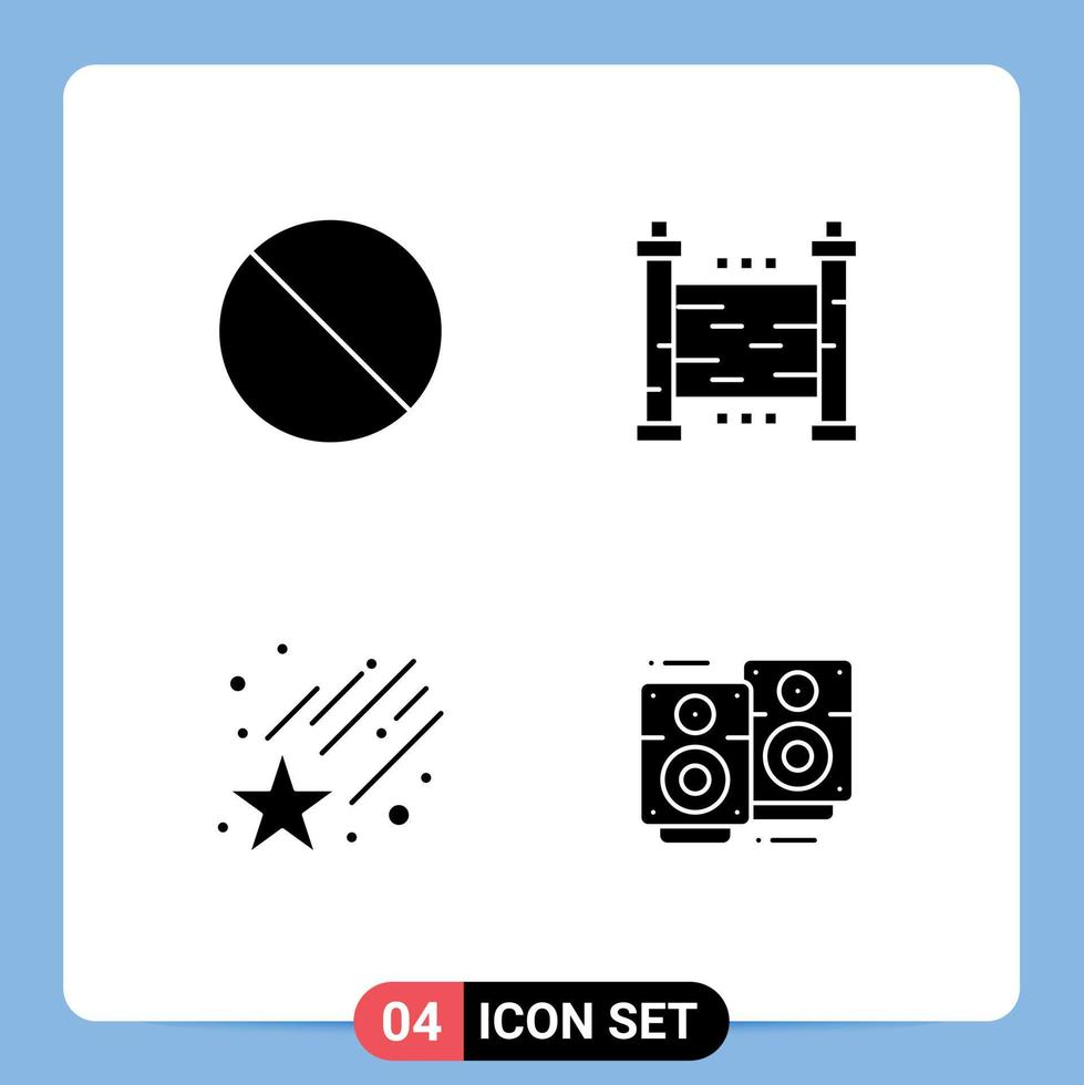 Group of Solid Glyphs Signs and Symbols for cancel star fences yard love song Editable Vector Design Elements