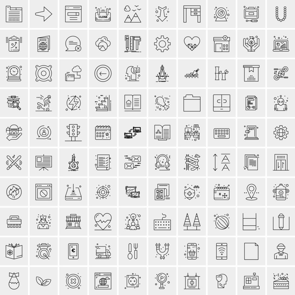 100 iconos de negocios para web y material impreso vector