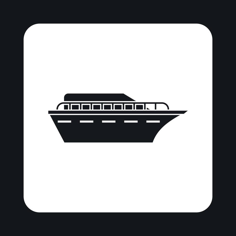 Yacht icon, simple style vector