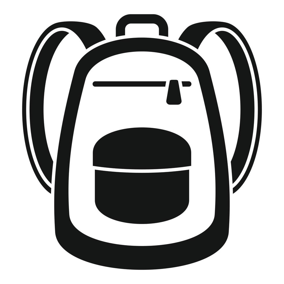 Immigrant backpack icon, simple style vector