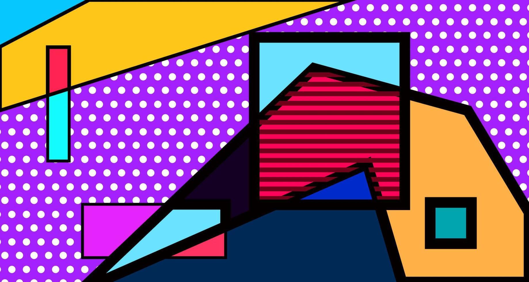 banner de diseño de ilustración de arte geométrico abstracto colorido vector