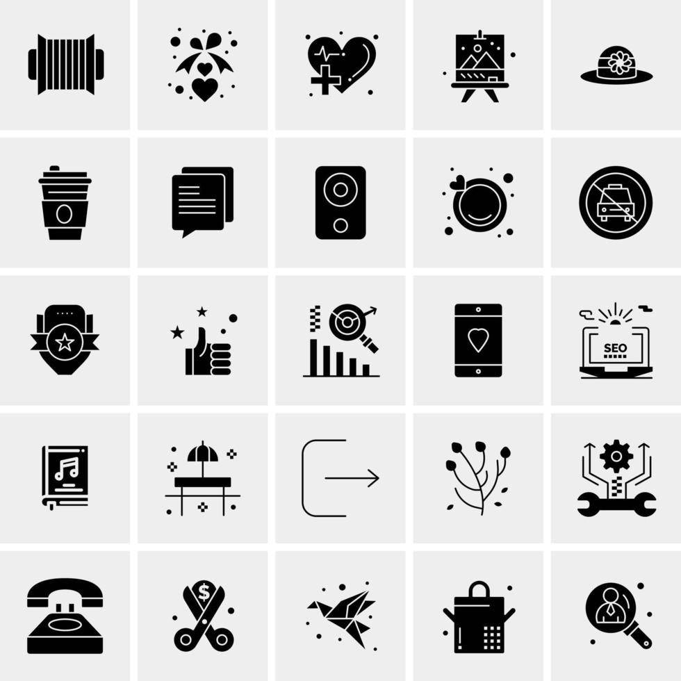 25 iconos de negocios universales vector ilustración de icono creativo para usar en proyectos relacionados con la web y dispositivos móviles