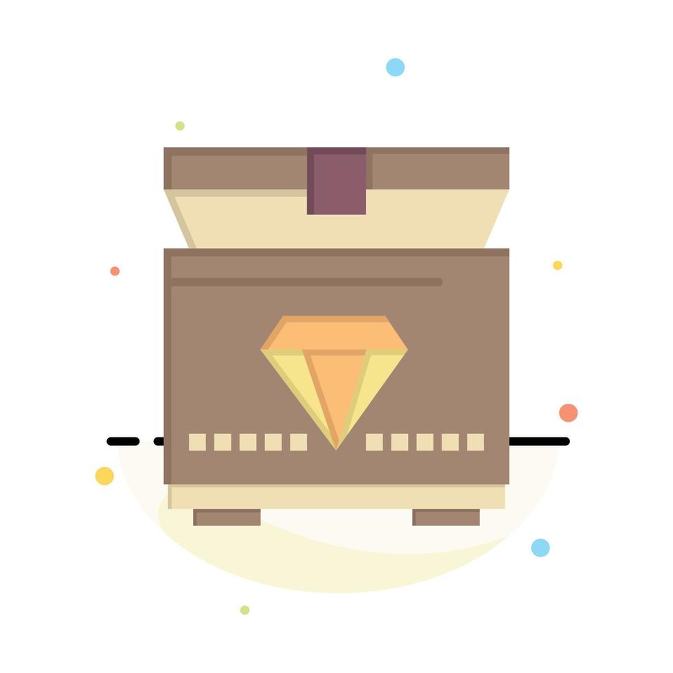 Treasure Chest Gaming Abstract Flat Color Icon Template vector