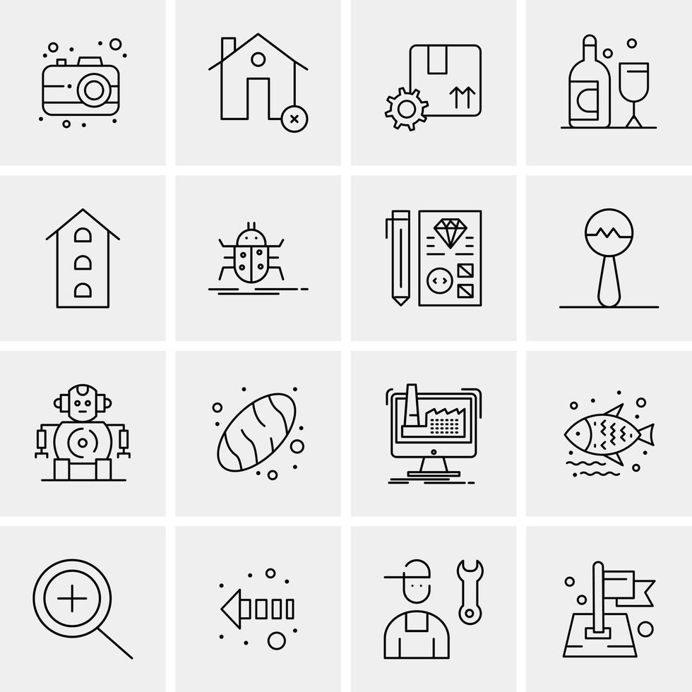 16 iconos universales de negocios vector ilustración de icono creativo para usar en proyectos relacionados con la web y dispositivos móviles