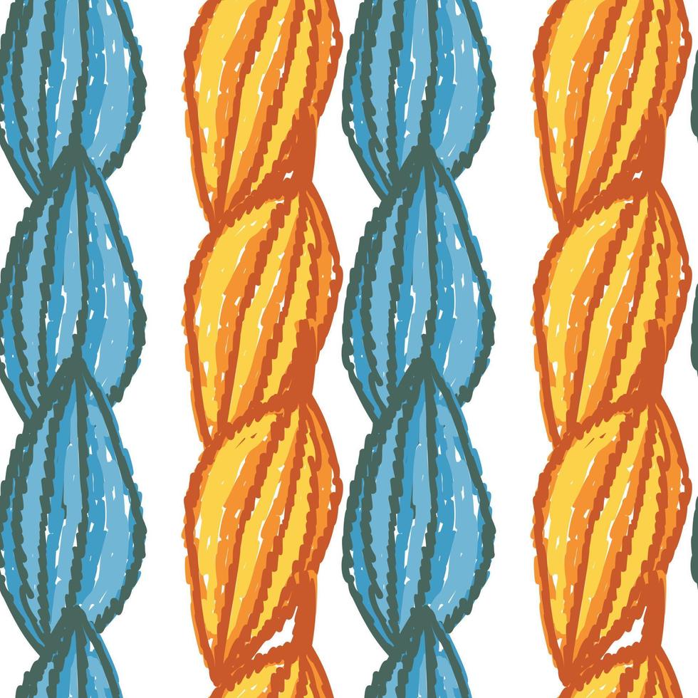 Freehand tropical palm leaves seamless pattern. Hand drawn exotic botanical texture. Sketch jungle leaf seamless wallpaper. vector