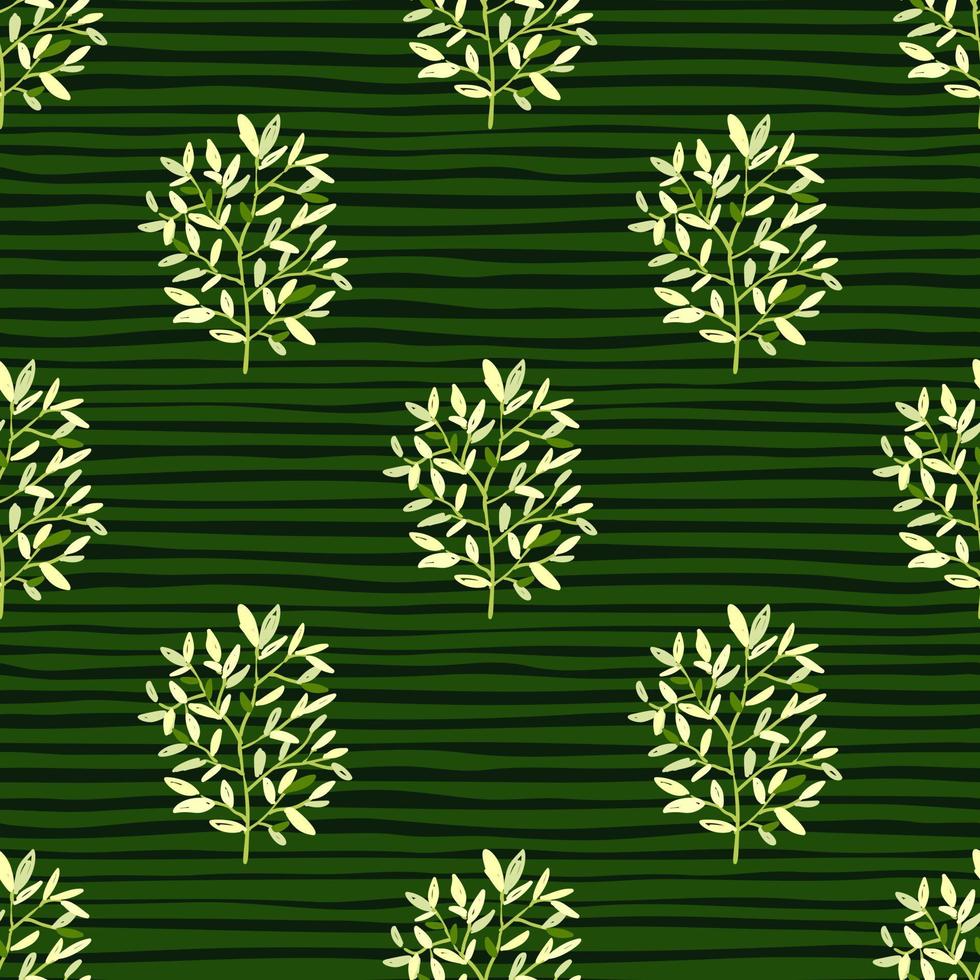 Decorative forest twig endless wallpaper. Hand drawn branches with leaves seamless pattern. vector