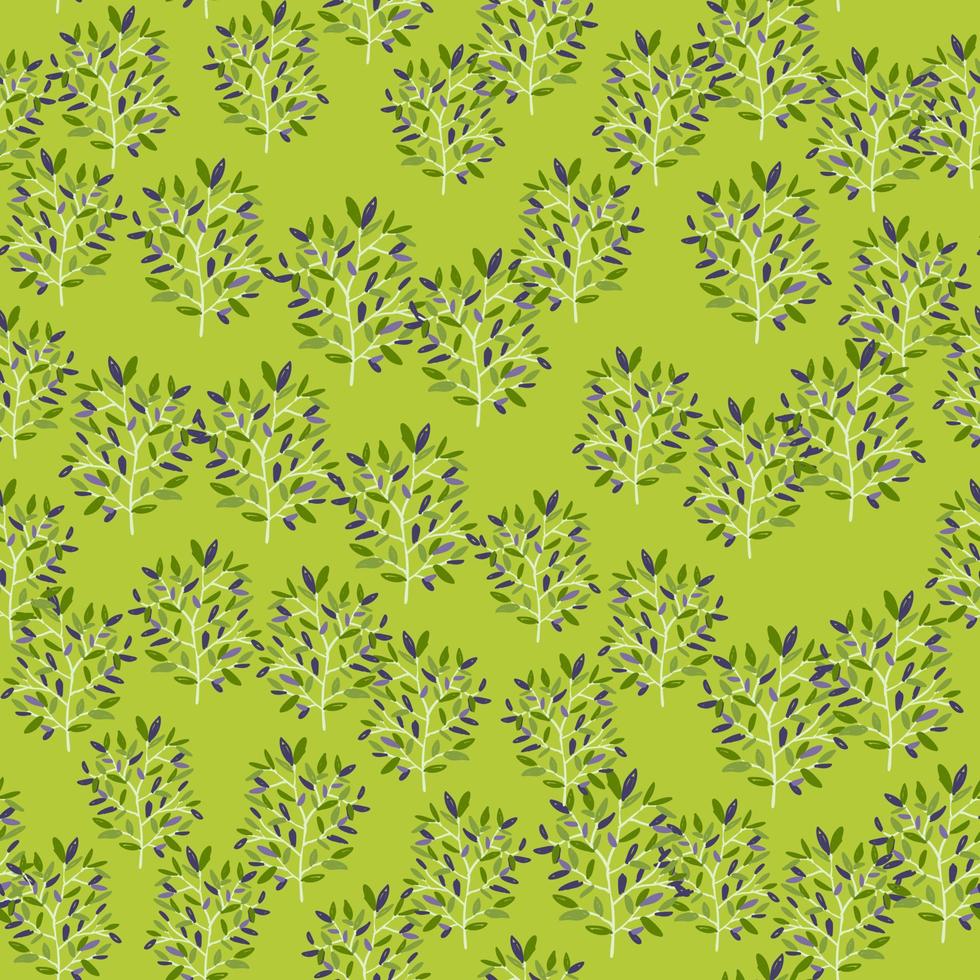 Decorative forest twig endless wallpaper. Hand drawn branches with leaves seamless pattern. vector