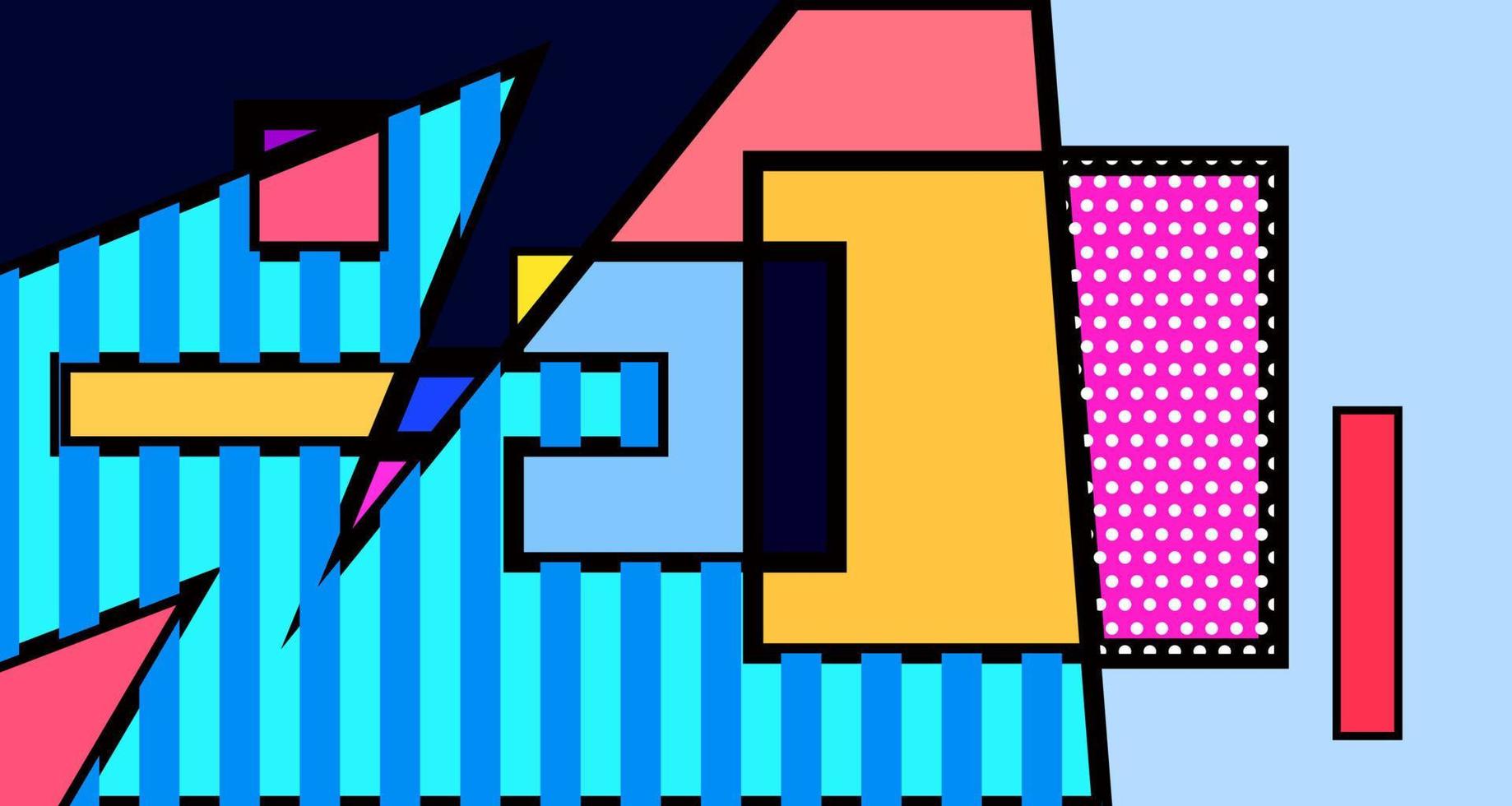 banner de diseño de ilustración de arte geométrico abstracto colorido vector