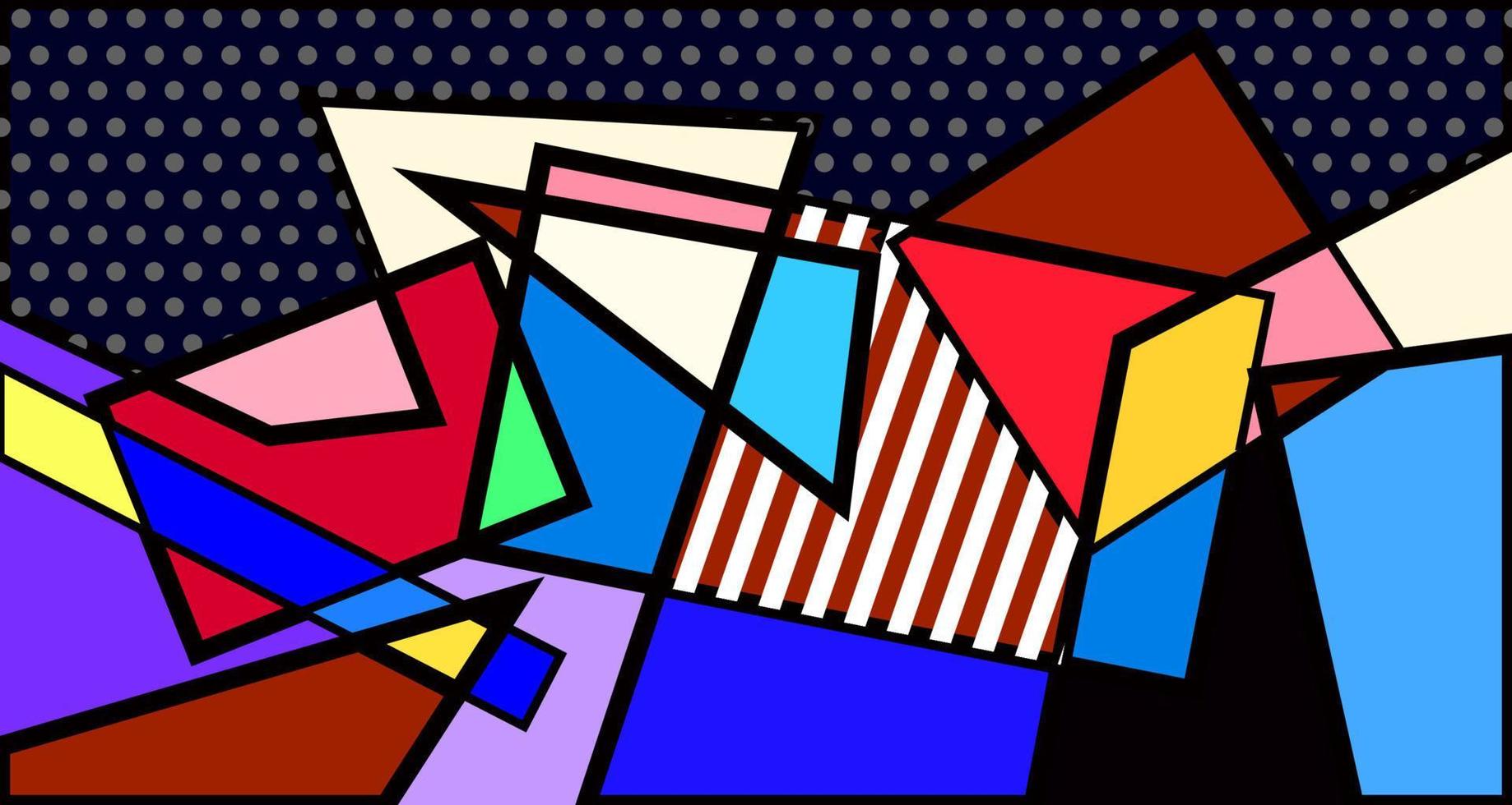 banner de diseño de ilustración de arte geométrico abstracto colorido vector