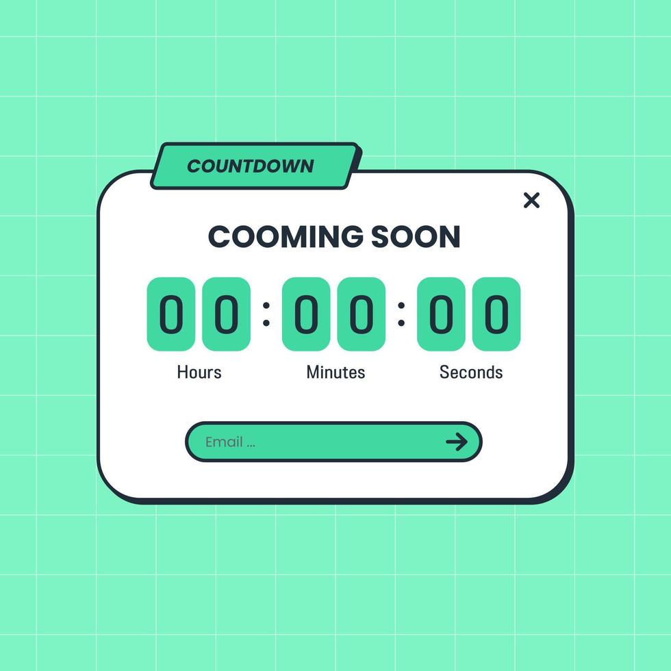 Countdown panel in vintage design style. Cooming soon interface template. vector