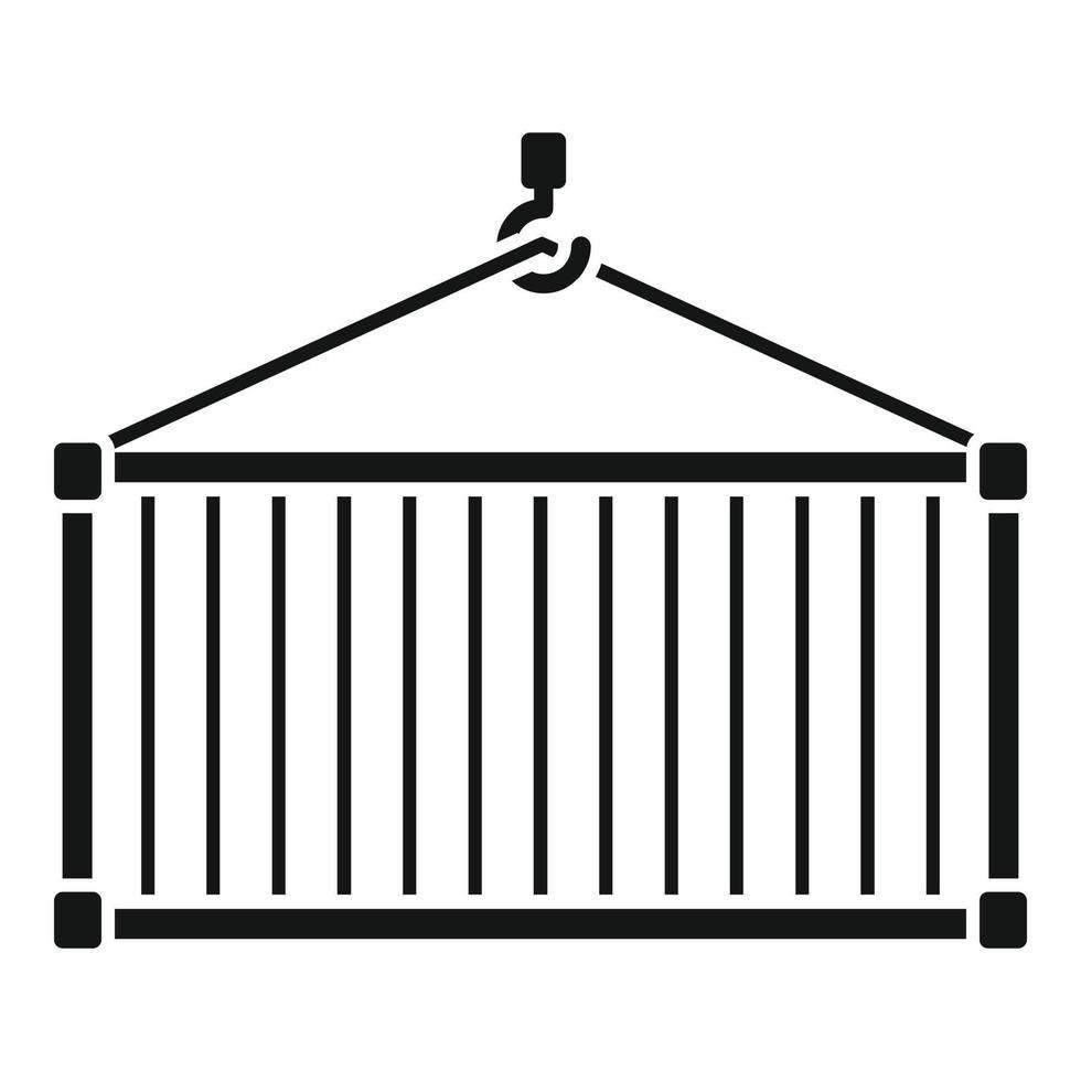 Port cargo container icon, simple style vector