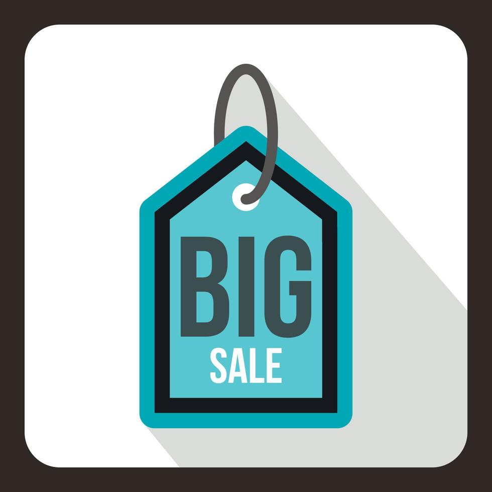 Big sale tag icon, flat style vector