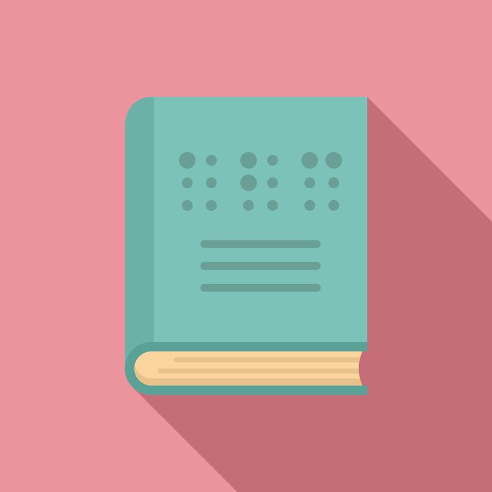 Book for blind icon, flat style vector