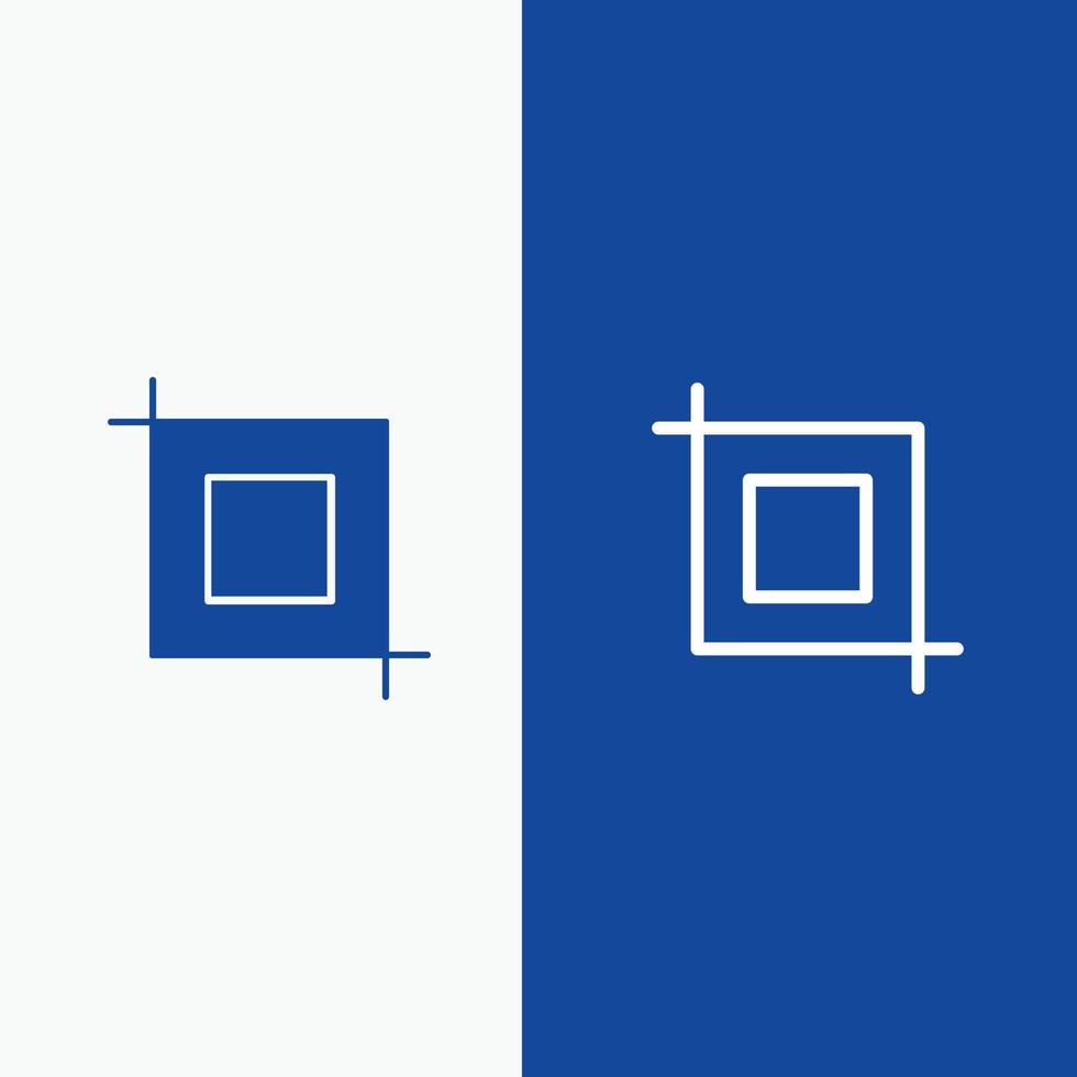 Crop Tool Transform Line and Glyph Solid icon Blue banner Line and Glyph Solid icon Blue banner vector