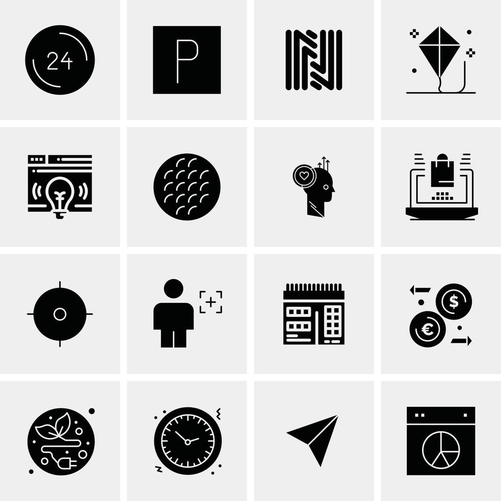 16 iconos universales de negocios vector ilustración de icono creativo para usar en proyectos relacionados con la web y dispositivos móviles