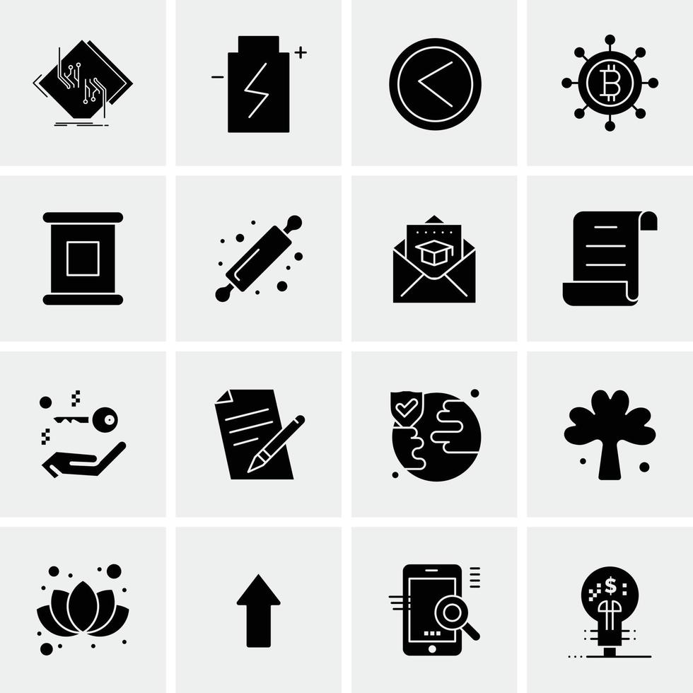 16 iconos universales de negocios vector ilustración de icono creativo para usar en proyectos relacionados con la web y dispositivos móviles