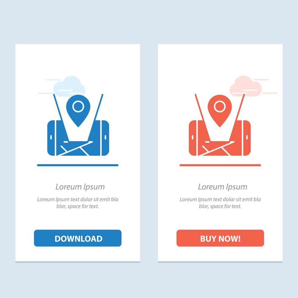 Map Mobile Location Technology  Blue and Red Download and Buy Now web Widget Card Template vector