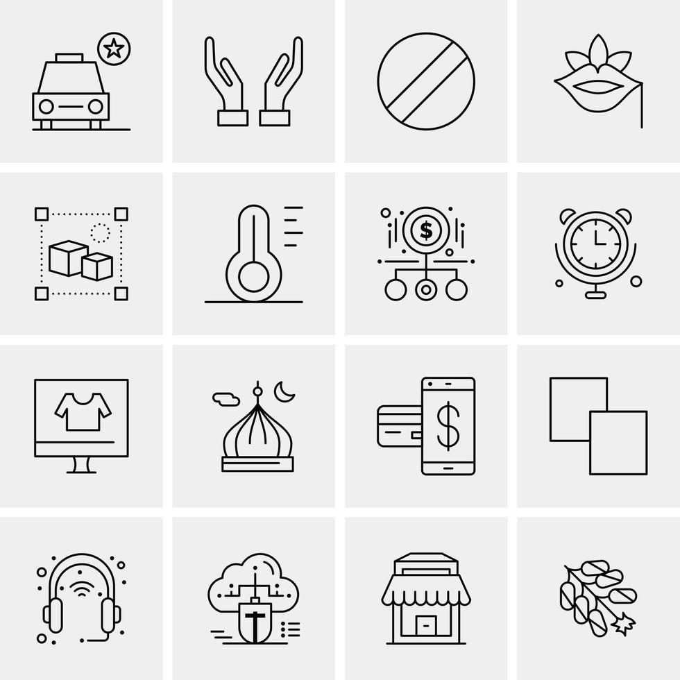 16 iconos universales de negocios vector ilustración de icono creativo para usar en proyectos relacionados con la web y dispositivos móviles