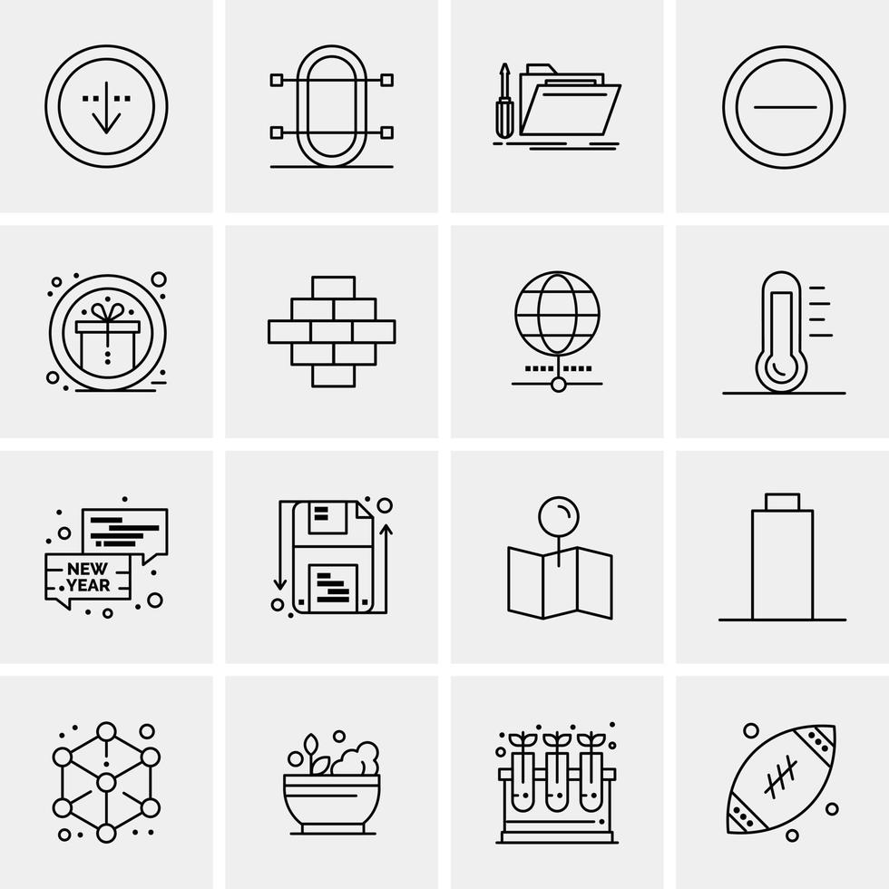 16 iconos universales de negocios vector ilustración de icono creativo para usar en proyectos relacionados con la web y dispositivos móviles