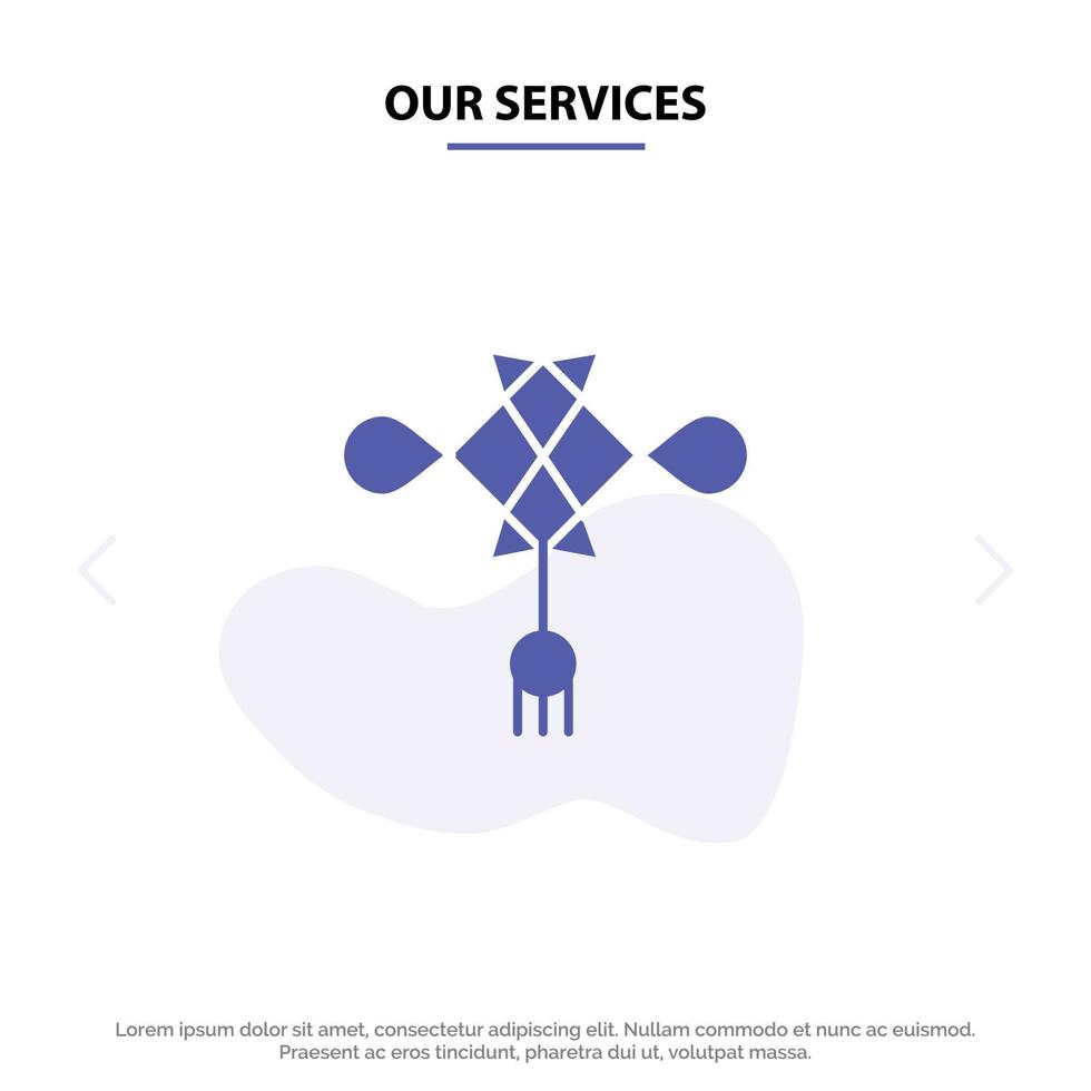 Our Services Chinese knot China Chinese Decoration Solid Glyph Icon Web card Template vector