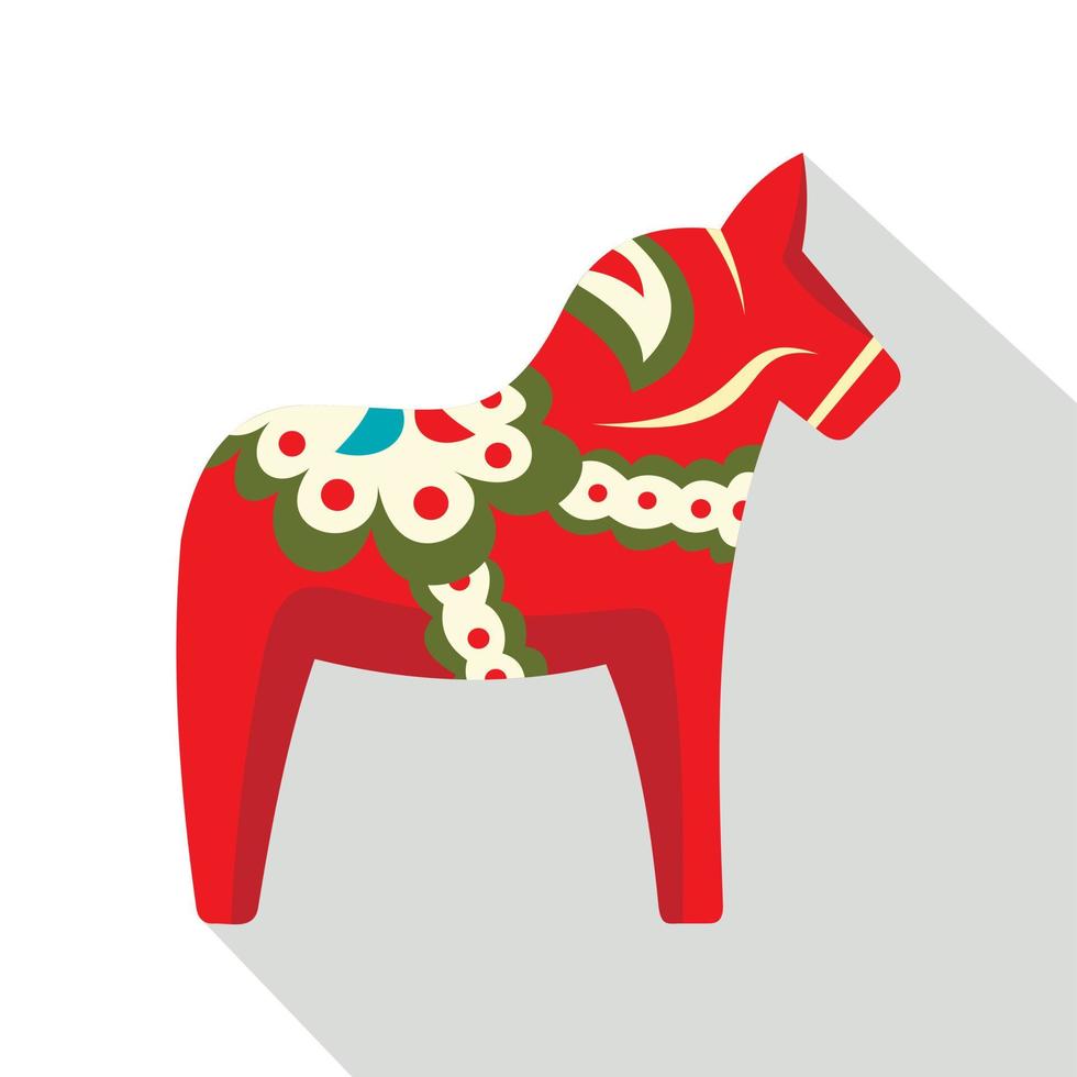 Toy horse icon, flat style vector