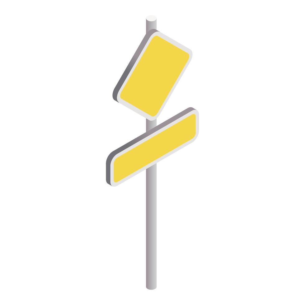 Yellow road sign icon, isometric 3d style vector