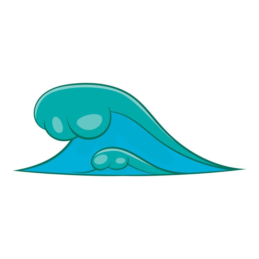 gran icono de las olas del mar, estilo de dibujos animados vector