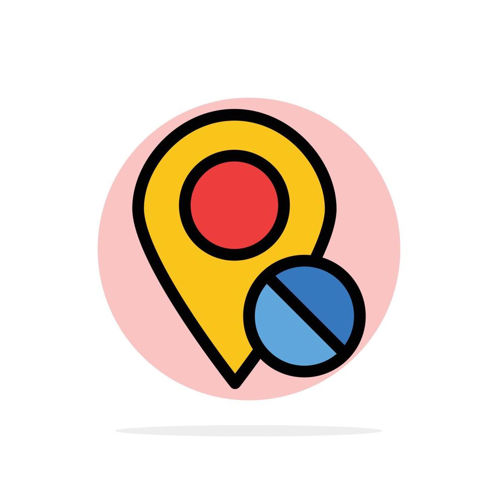 ubicación mapa marcador pin médico abstracto círculo fondo plano color icono vector