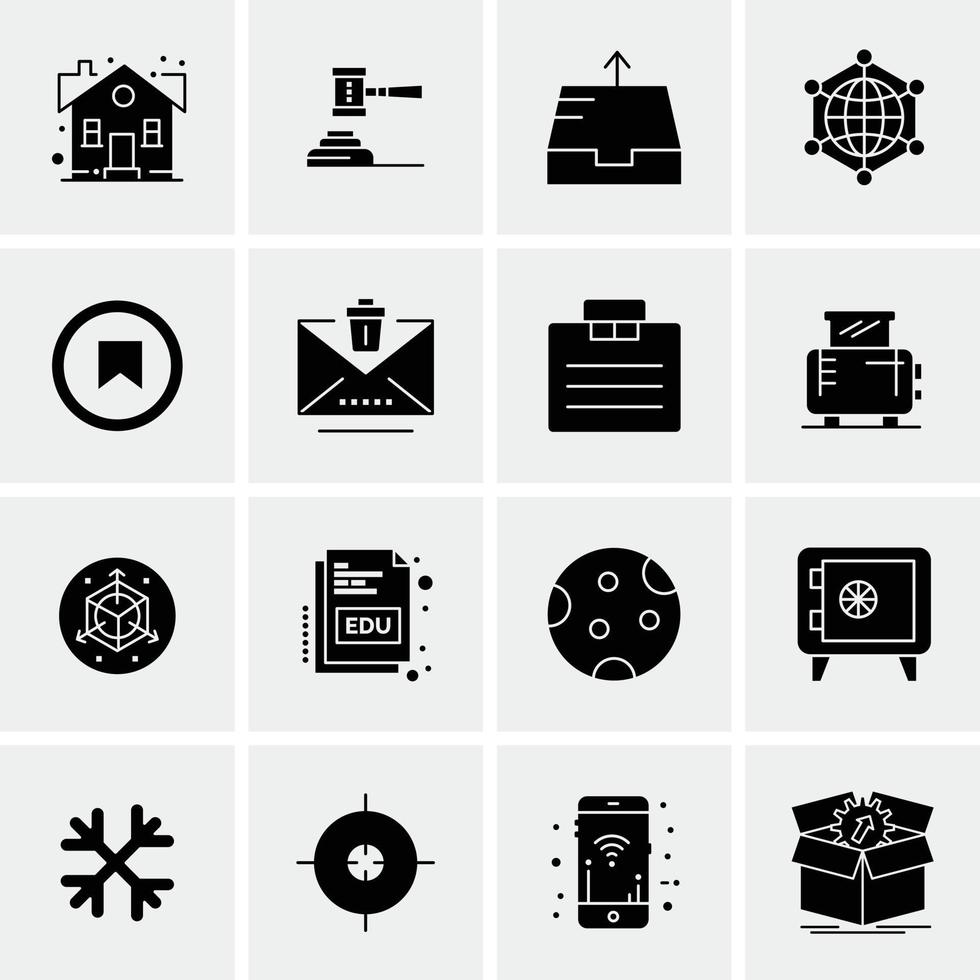 16 iconos universales de negocios vector ilustración de icono creativo para usar en proyectos relacionados con la web y dispositivos móviles