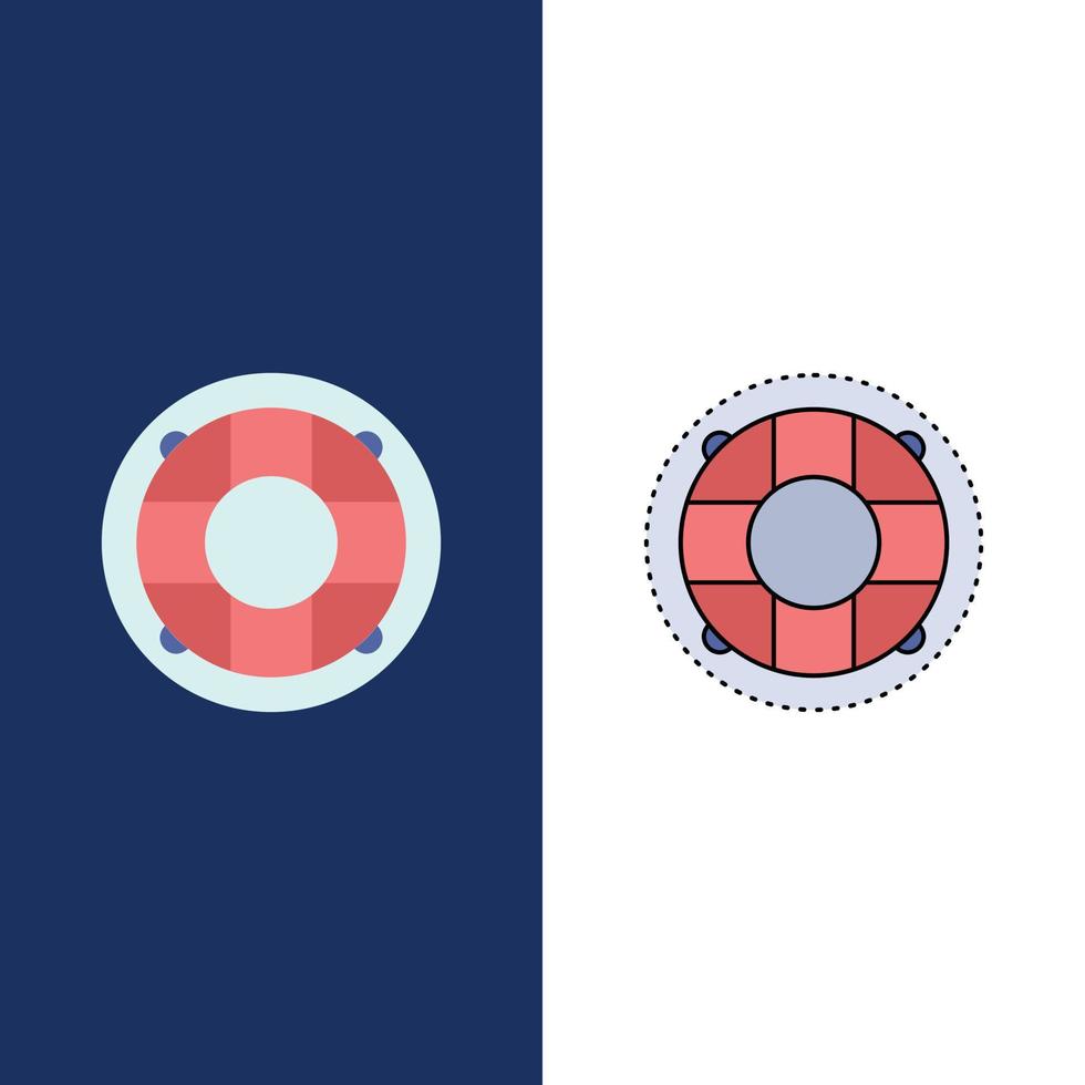 Help life lifebuoy lifesaver preserver Flat Color Icon Vector