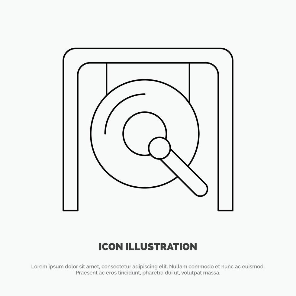 Gong Music China Chinese Vector Line Icon