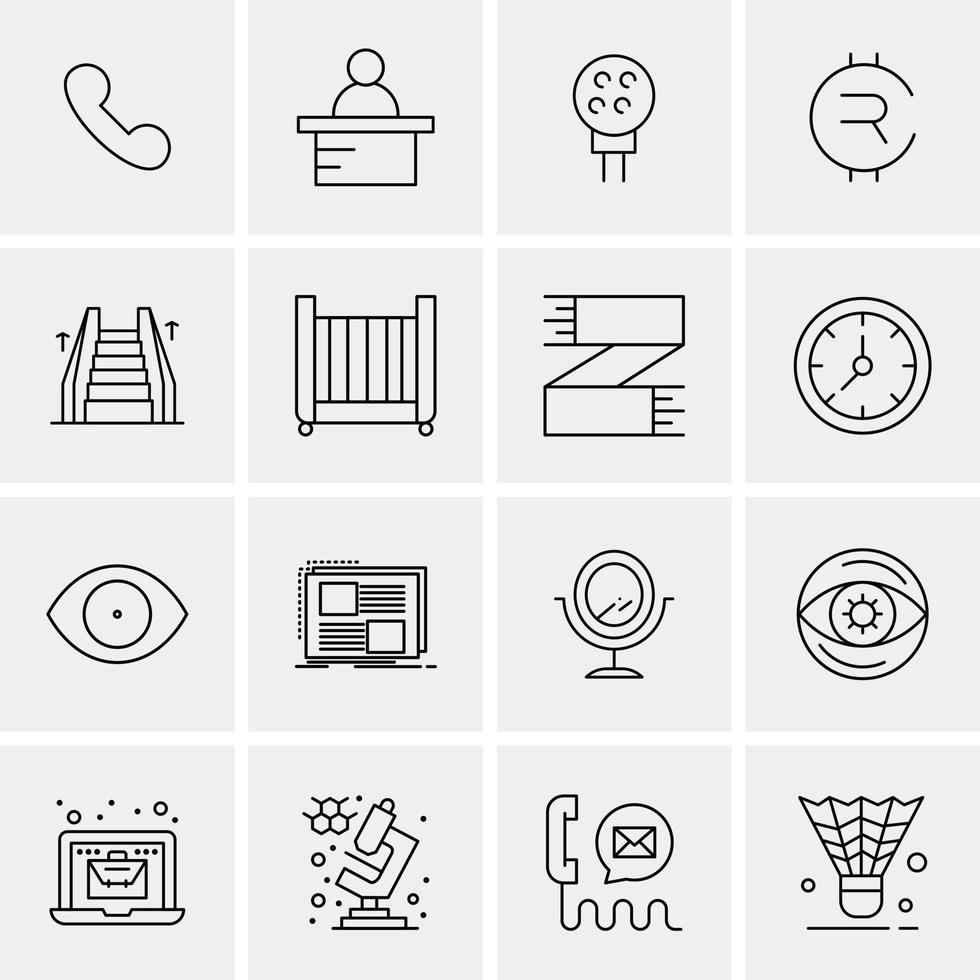 16 iconos universales de negocios vector ilustración de icono creativo para usar en proyectos relacionados con la web y dispositivos móviles