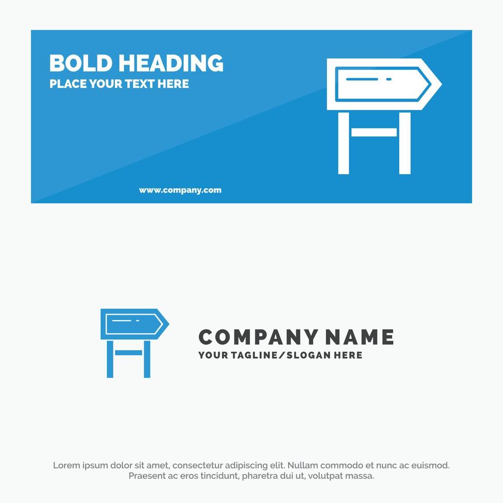 Direction Board Location Motivation SOlid Icon Website Banner and Business Logo Template vector