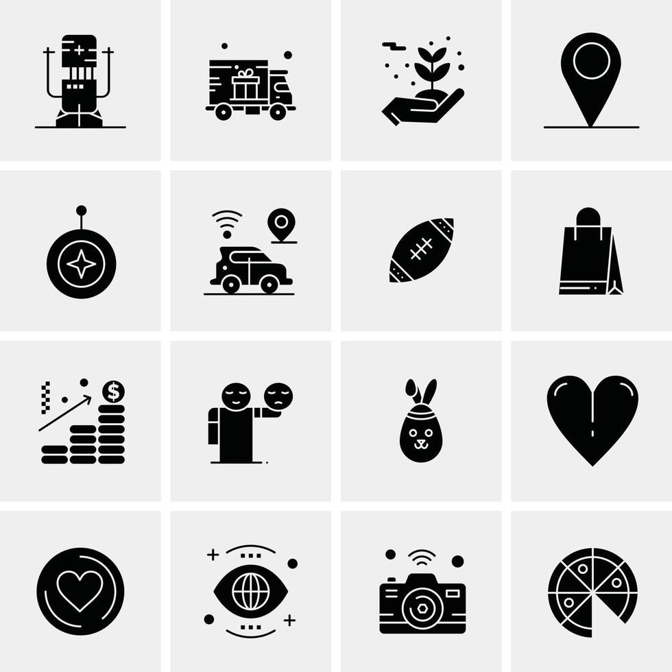 16 iconos universales de negocios vector ilustración de icono creativo para usar en proyectos relacionados con la web y dispositivos móviles